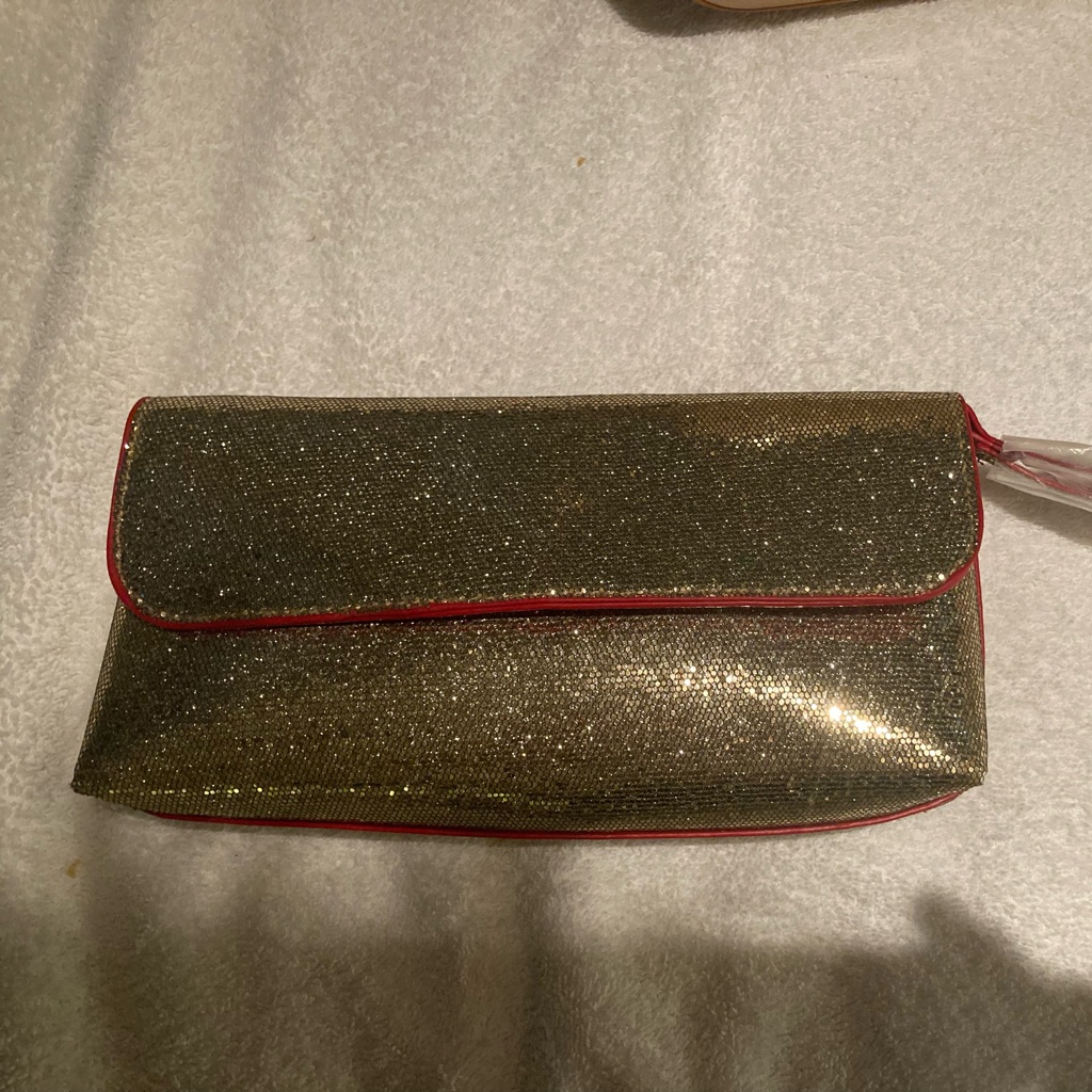 Gold Sparkle Cosmetic Bag Or Could Use As An Evening Bag